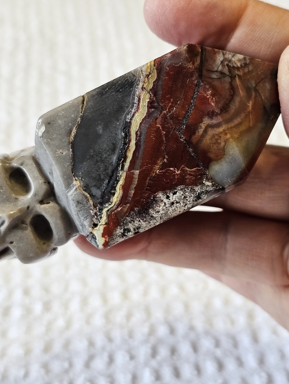 Natural Mexican Lace Agate Crystal Skull Tower - Picture 10 of 12